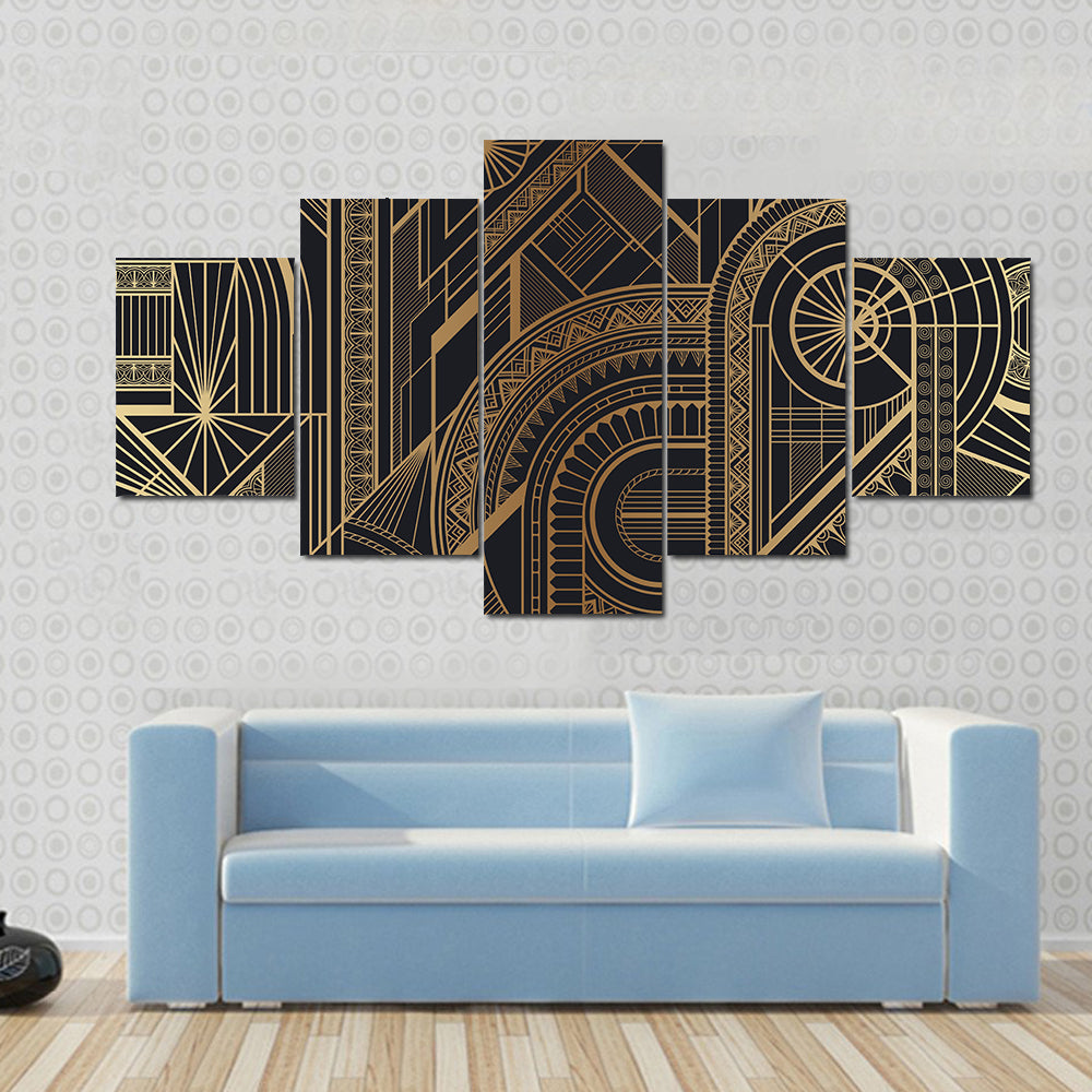 Circles and Ornaments Pattern Canvas Wall Art