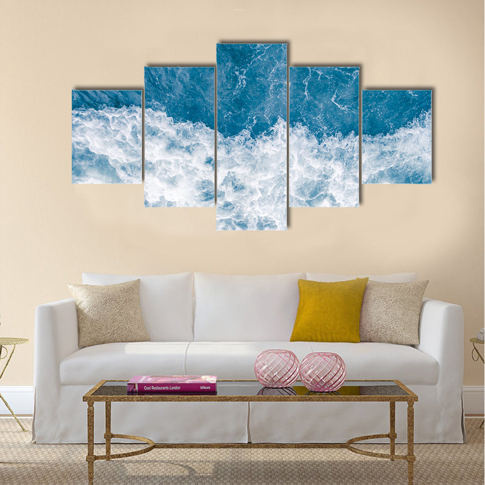 Pale Blue Sea Wave Canvas Wall Art