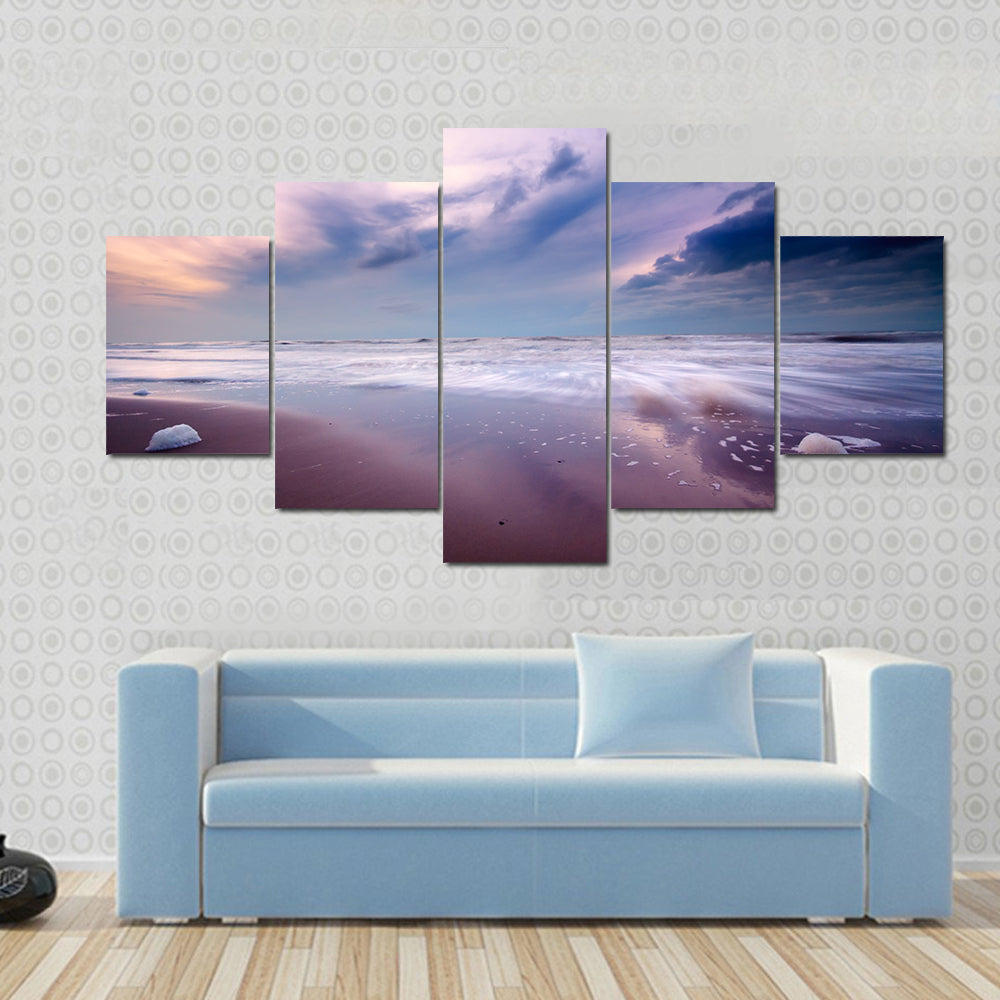 Ocean At Night Canvas Wall Art