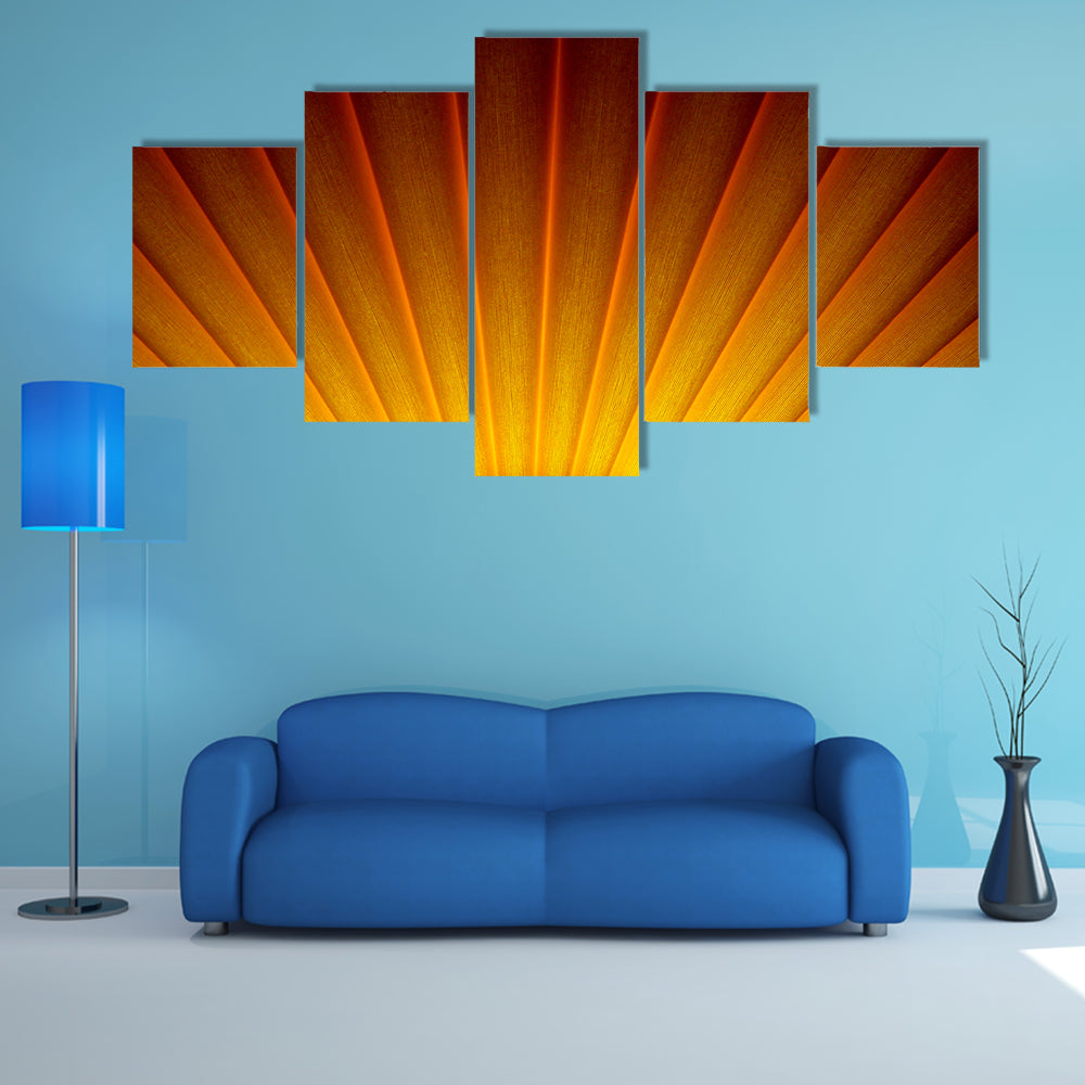 Golden Sunburst Abstract Canvas Wall Art