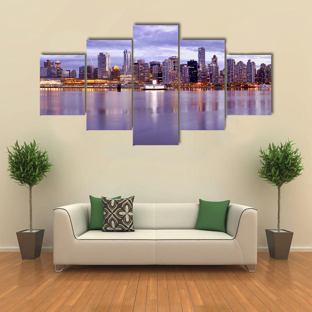 Vancouver Skyline In Canada Canvas Wall Art