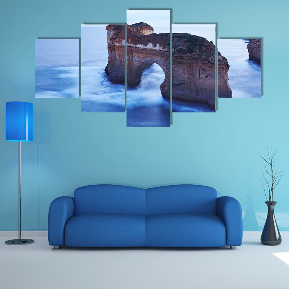 Misty Sea Arch and Limestone Cliffs Canvas Wall Art
