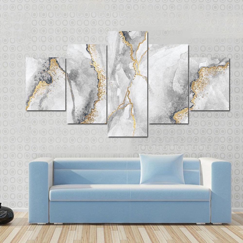 Marble with Gold Veins Canvas Wall Art