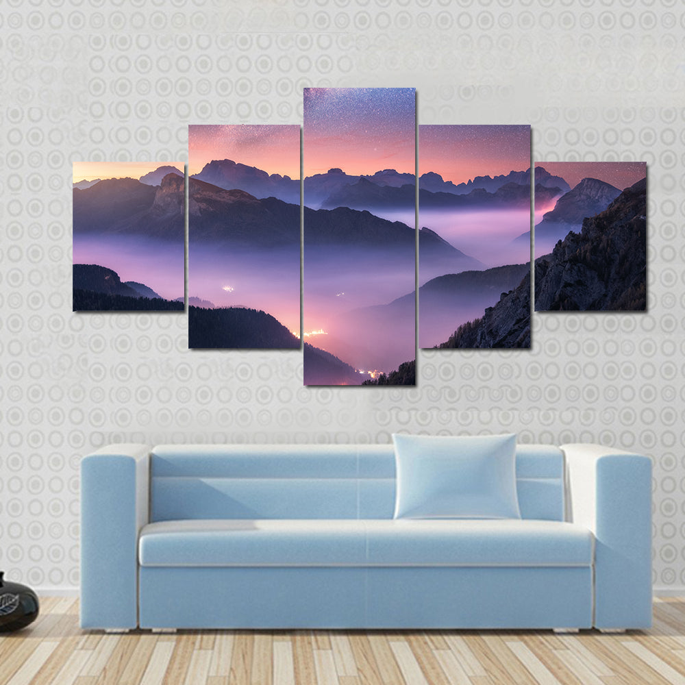 Milky Way Over Passo Giau, Dolomites Canvas Wall Art