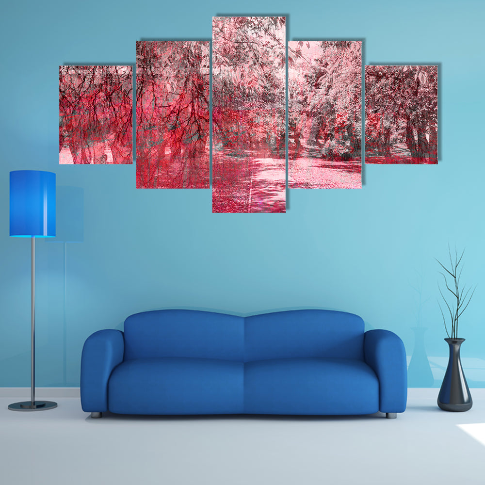 Fantasy Fall Forest Path Canvas Wall Art