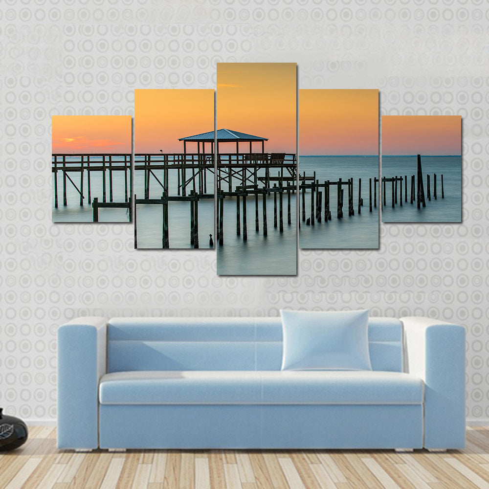 Fairhope Pier at Sunset Canvas Wall Art
