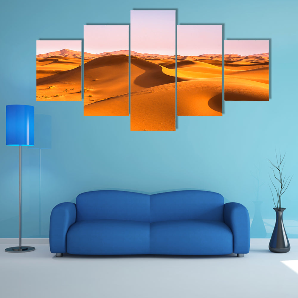 Sahara Sand Dunes at Golden Hour Canvas Wall Art