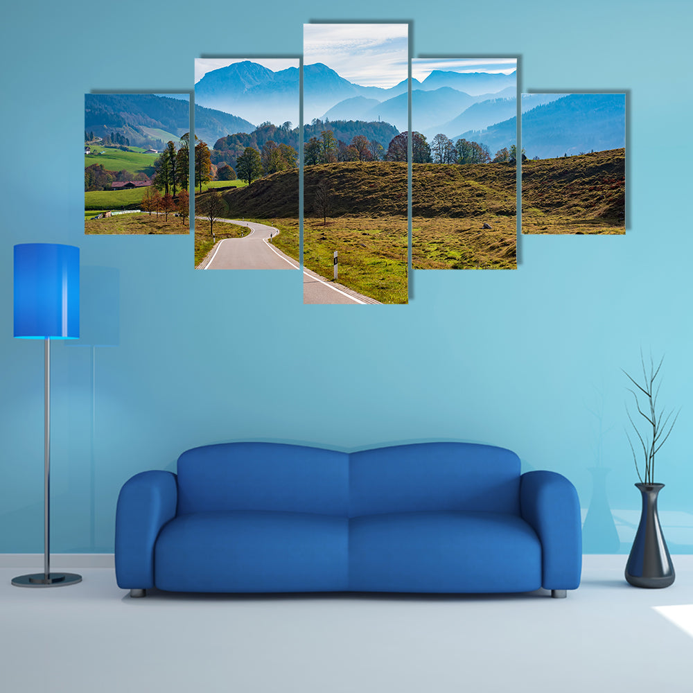 Winding Road in the Bavarian Alps Canvas Wall Art