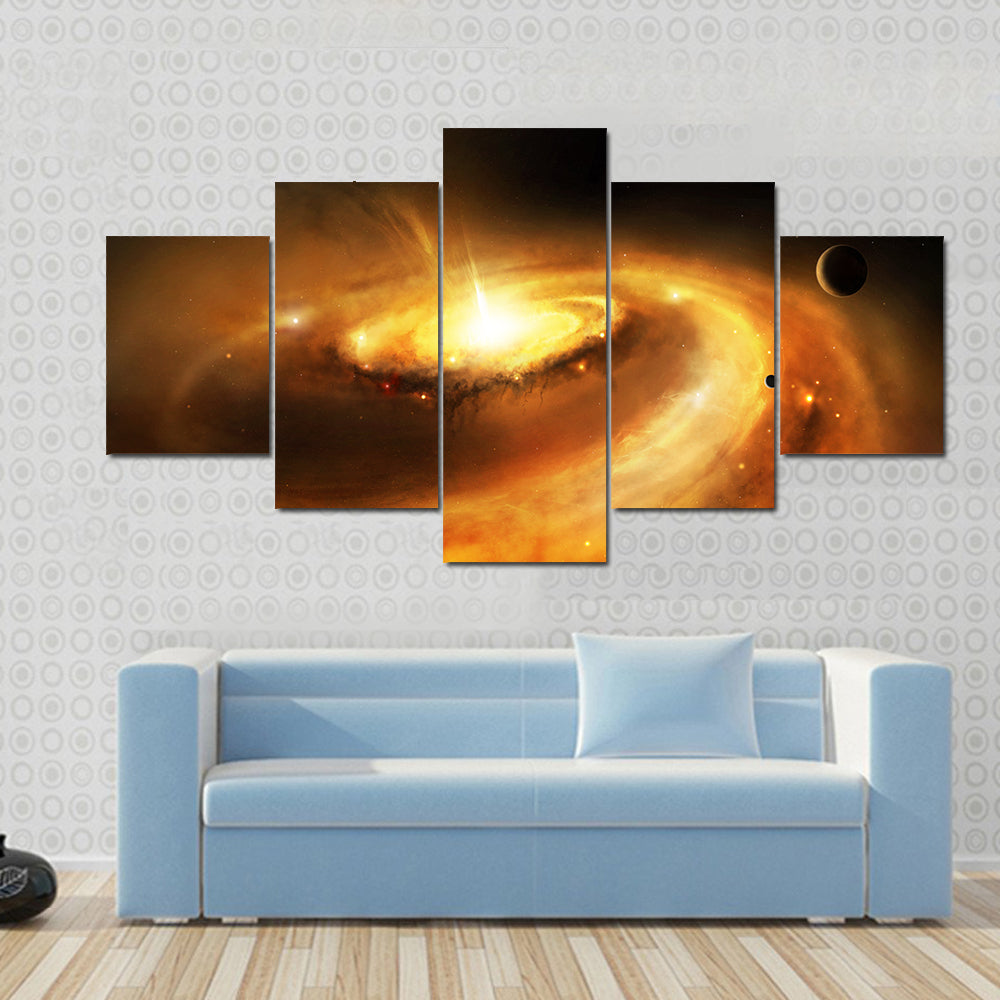 Galaxy Core In Space Canvas Wall Art