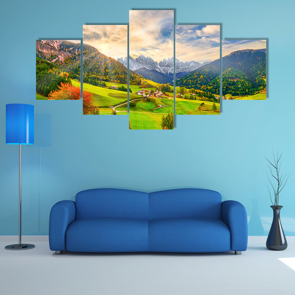 Santa Maddalena at Sunrise Canvas Wall Art
