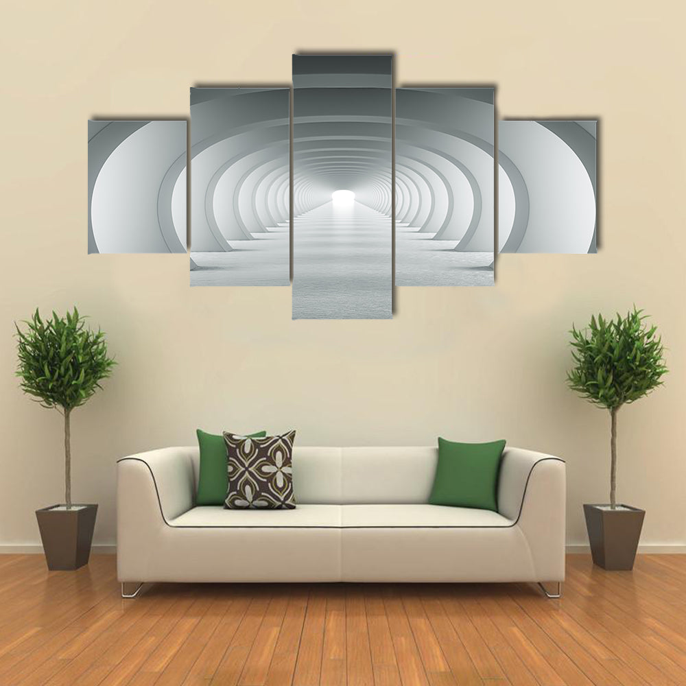 3d White Arch Tunnel Canvas Wall Art