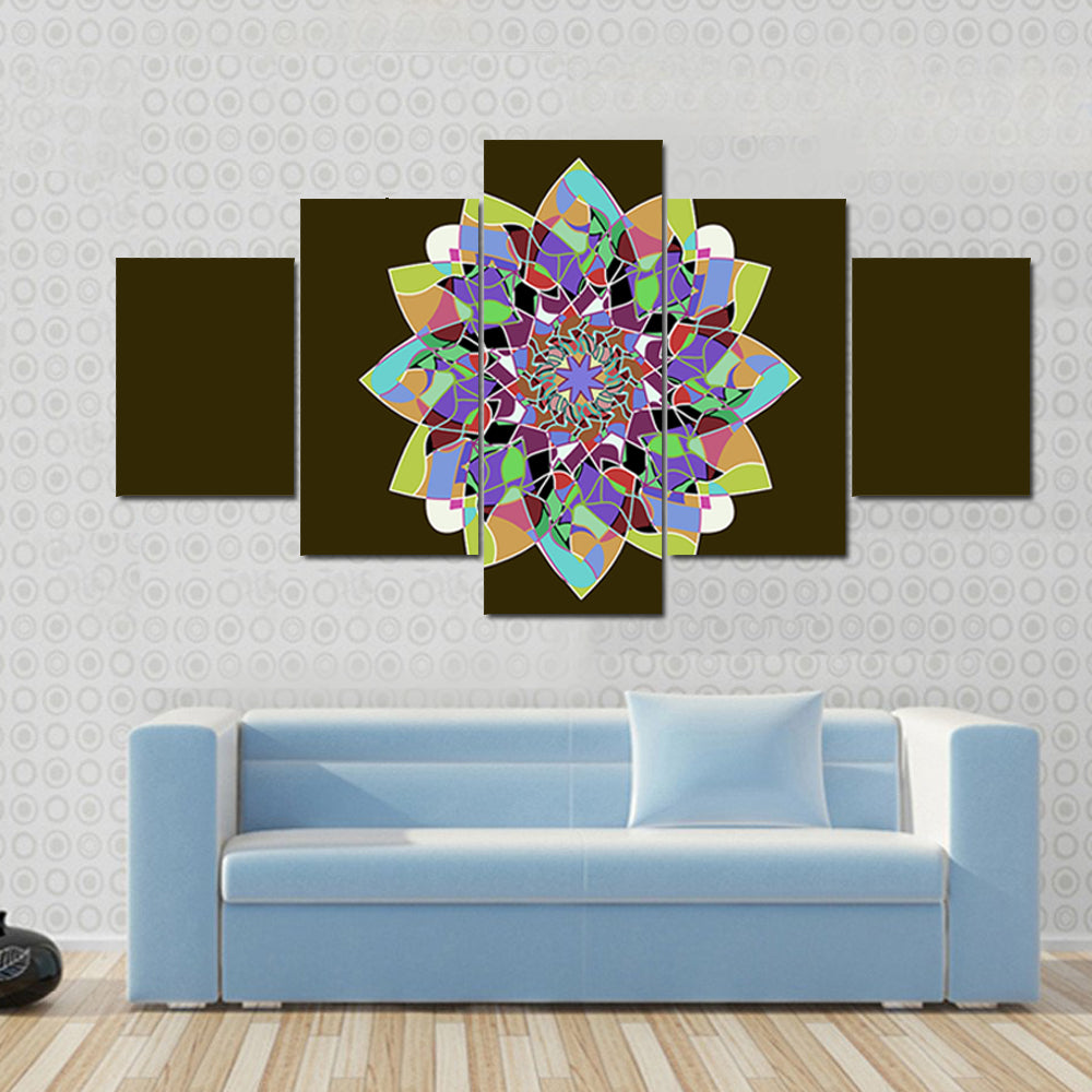Dahlia Flower Mandala Canvas Wall Art