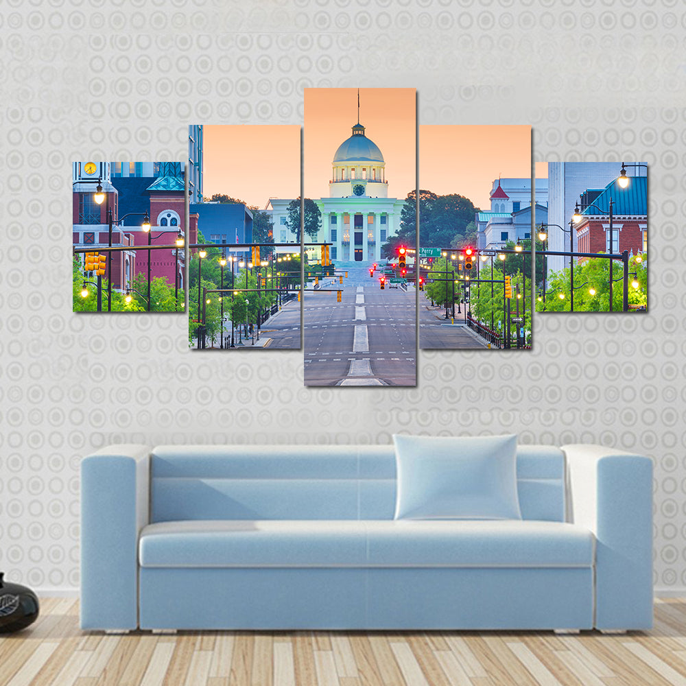 Montgomery State Capitol at Dawn Canvas Wall Art