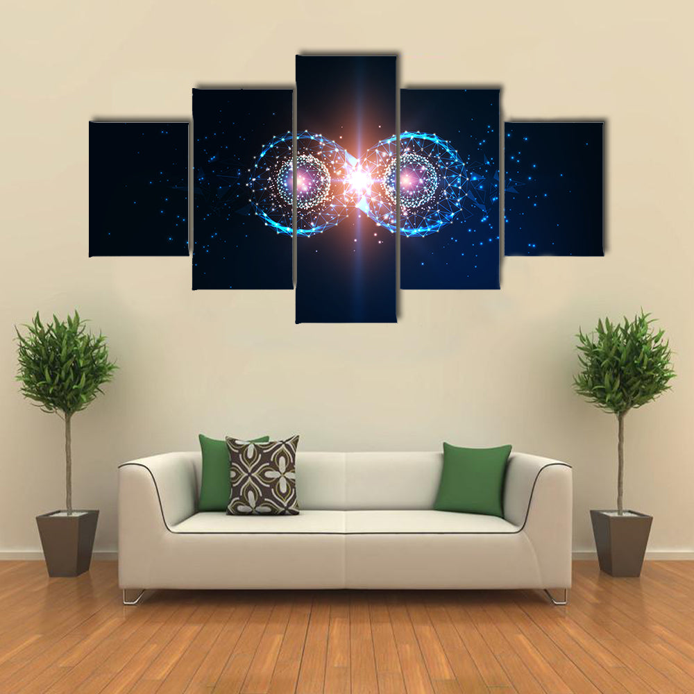Futuristic Blue Infinity Symbol Canvas Wall Art