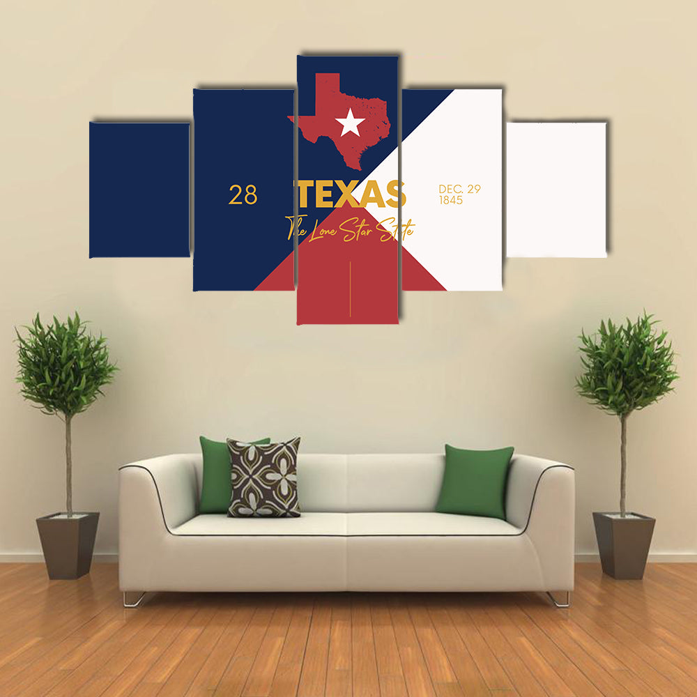 Texas Map with Lone Star Canvas Wall Art