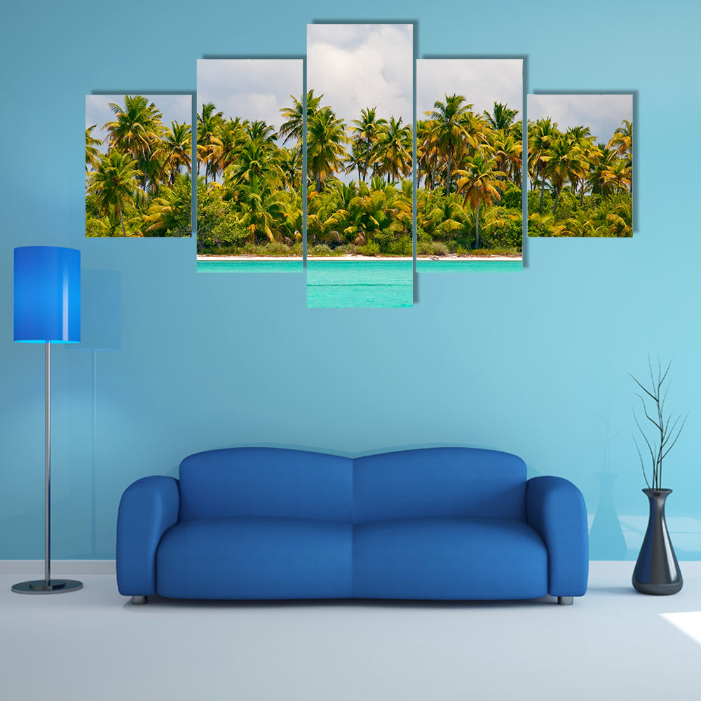 Tropical Palm Trees Island Canvas Wall Art