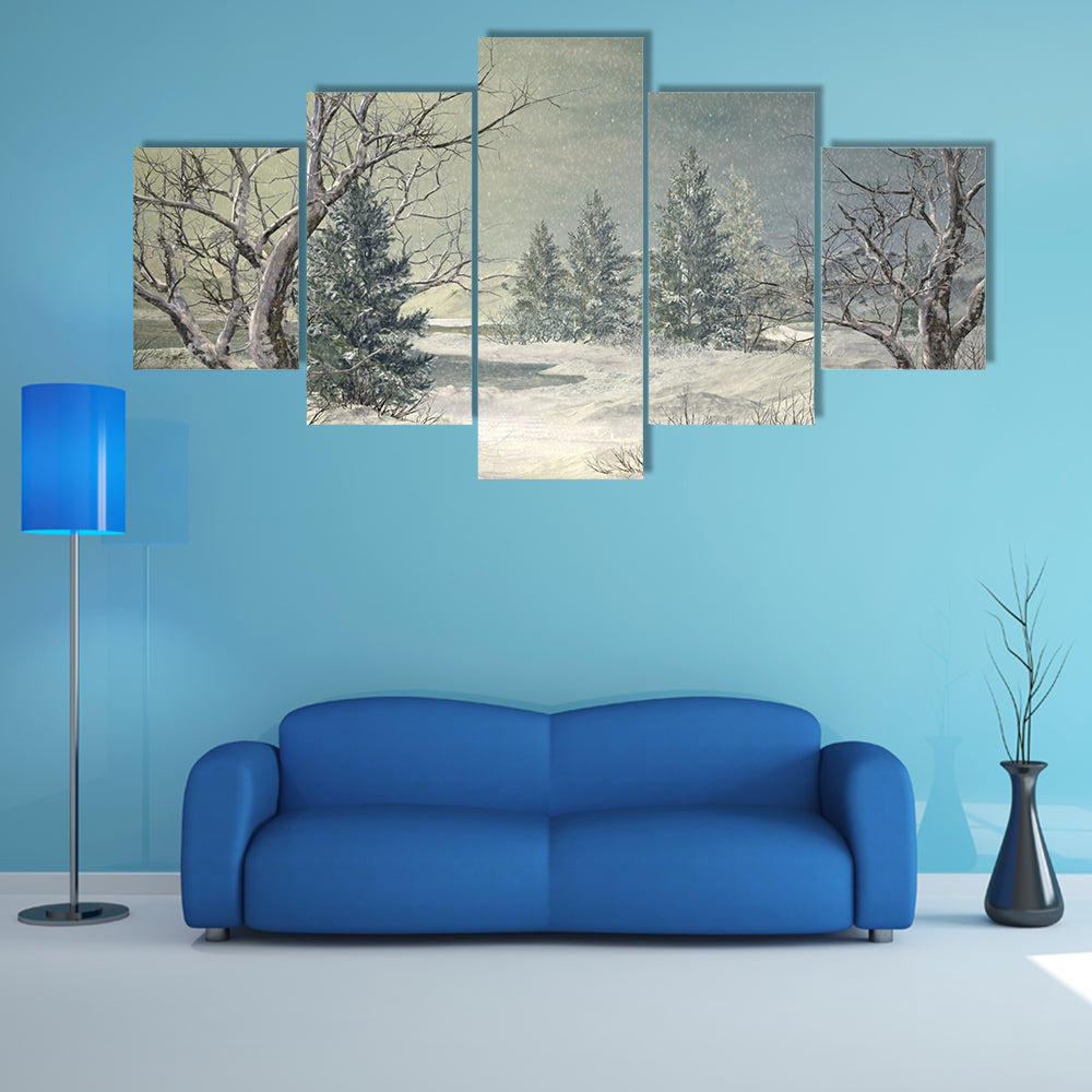 Serene Winter Forest Canvas Wall Art