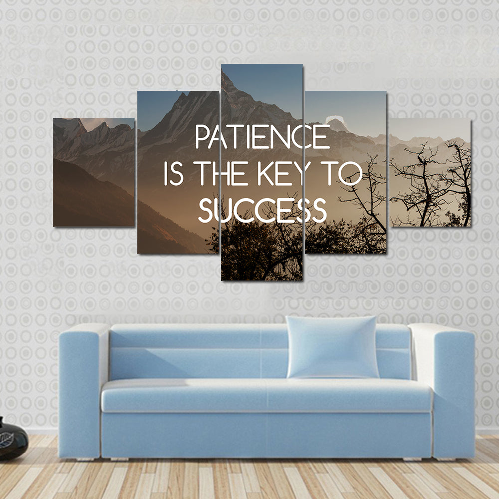 Quote "Patience Is The Key To Success" Canvas Wall Art