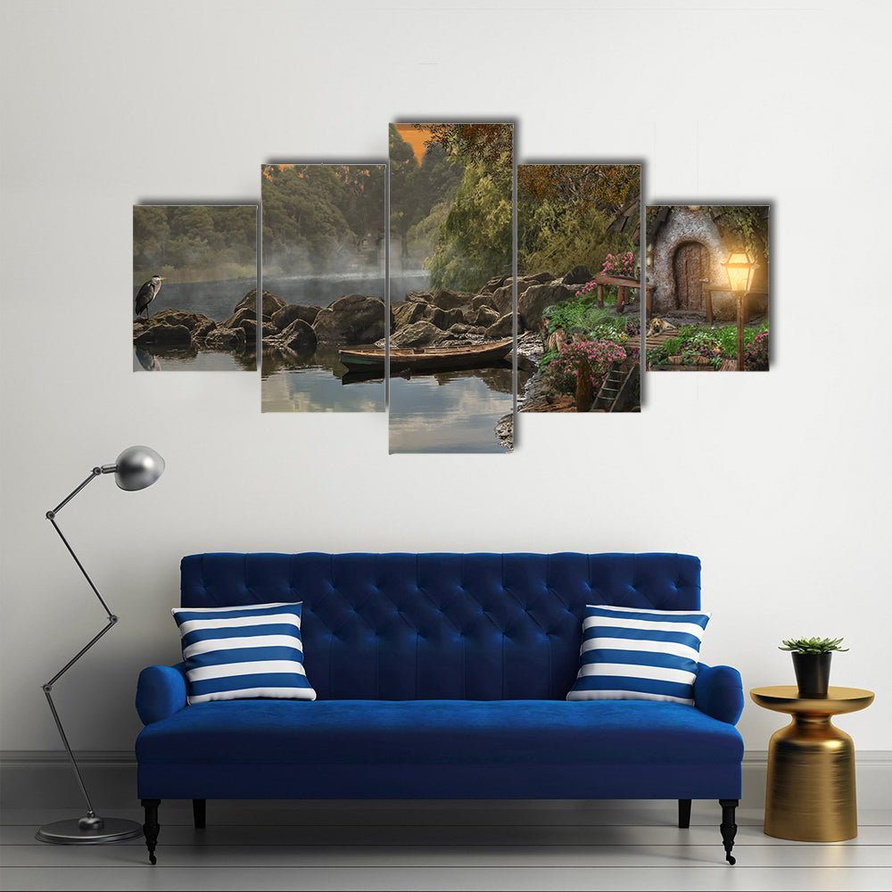 Fairy House on the Lake Canvas Wall Art