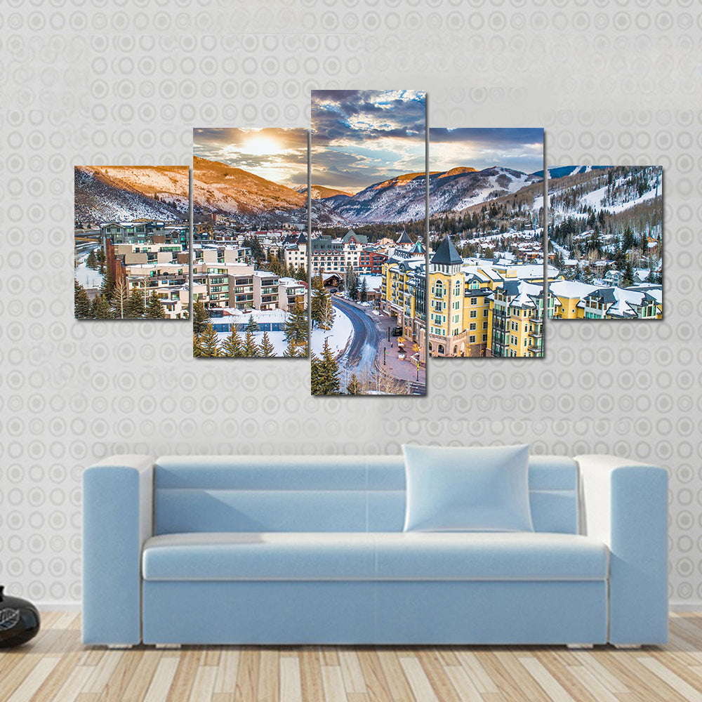 Vail Downtown In Colorado Canvas Wall Art