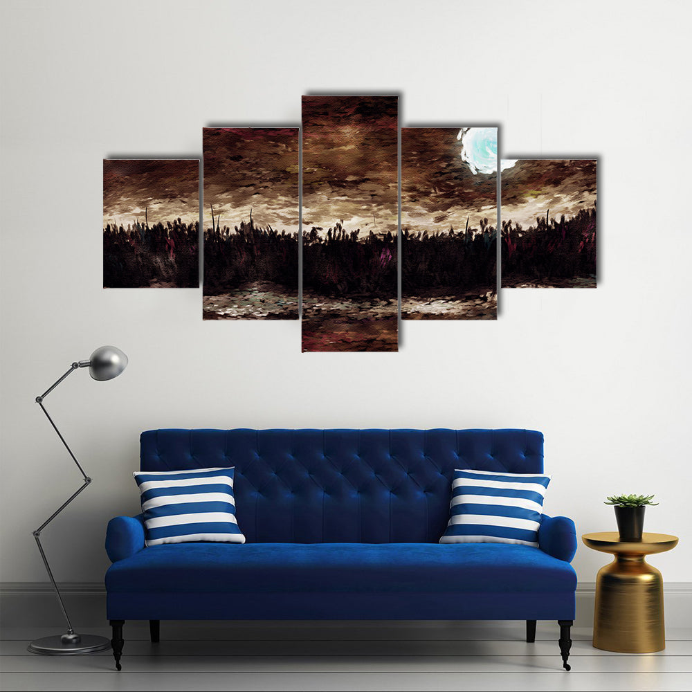 Moonlit Lake Canvas Wall Art