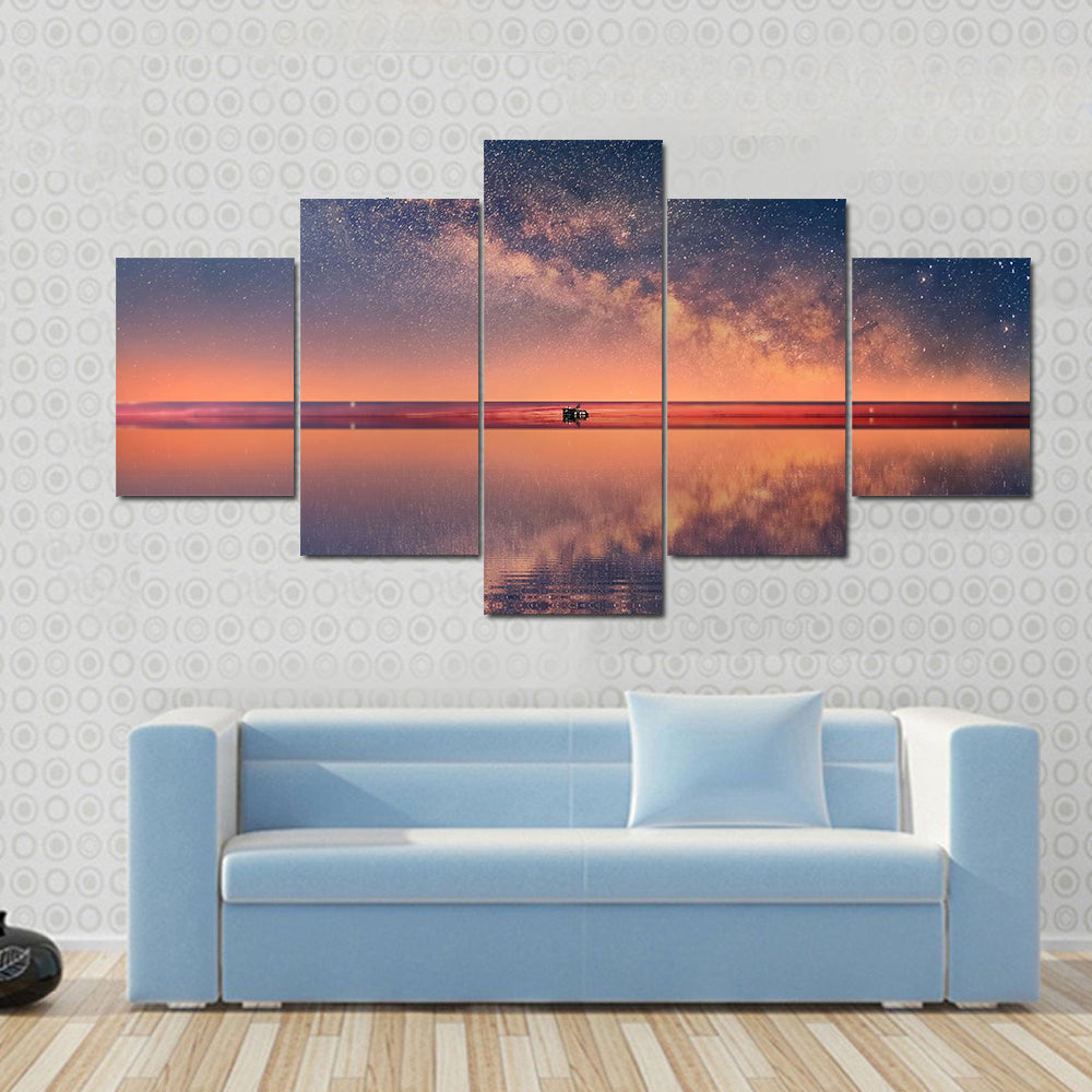Starry Night Universe At Sea Canvas Wall Art