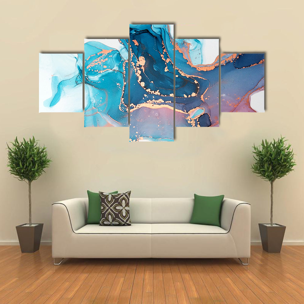 Waterfall Of Fluid Inks Canvas Wall Art
