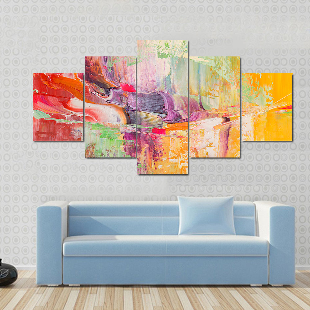 Colorful Strokes Abstract Canvas Wall Art