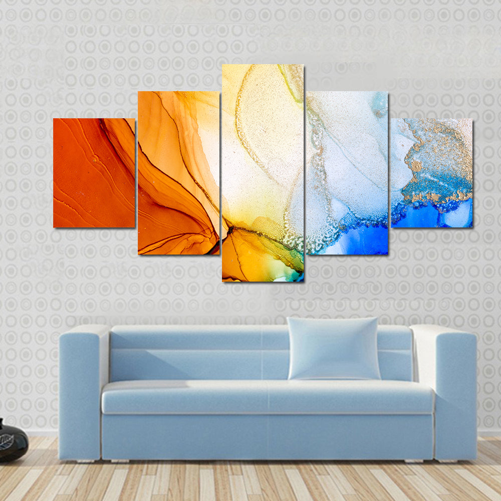 Coral Reef Beach Abstract Canvas Wall Art