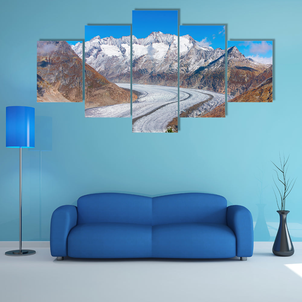 Great Aletsch Glacier, Swiss Alps Canvas Wall Art