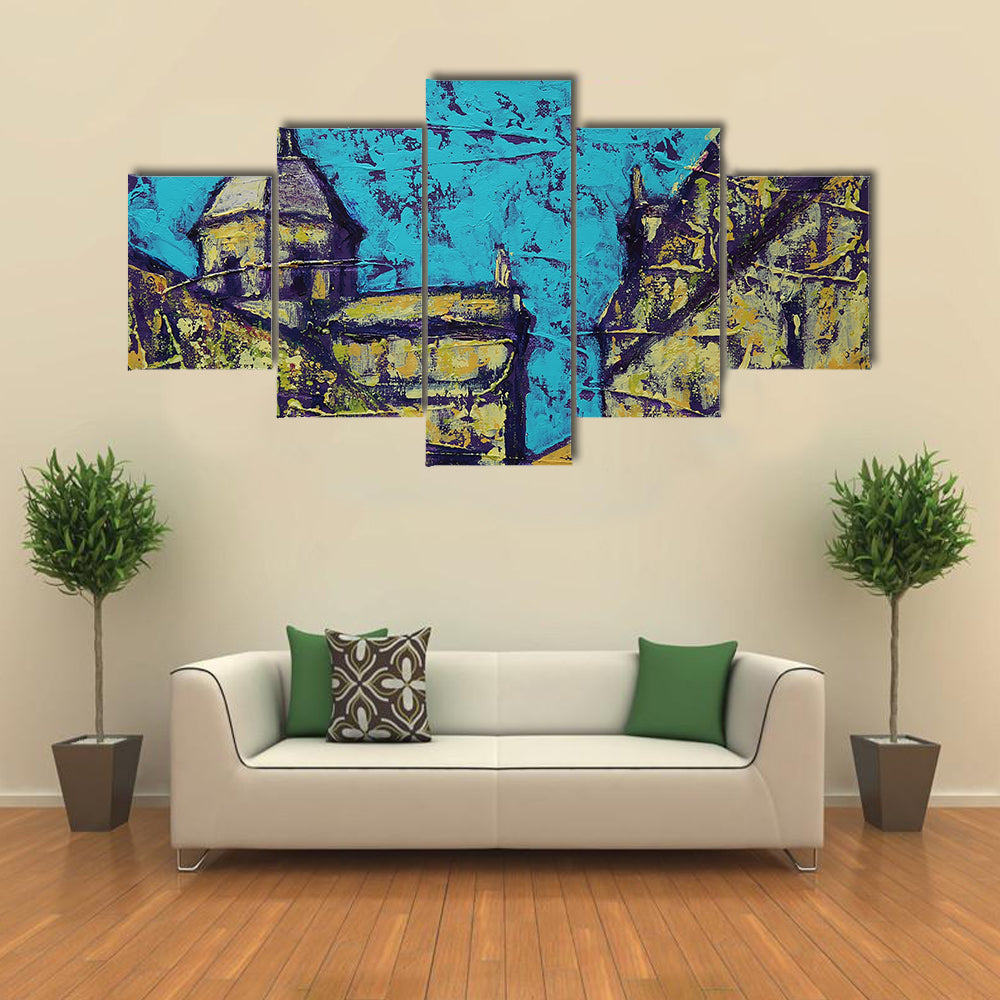 Church in Salamanca Street Scene Canvas Wall Art