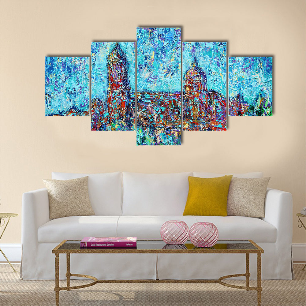 Salamanca Abstract Waterfront Cityscape Canvas Wall Art
