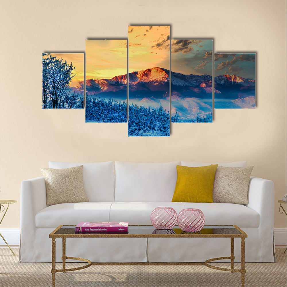 Pikes Peak at Dawn Canvas Wall Art