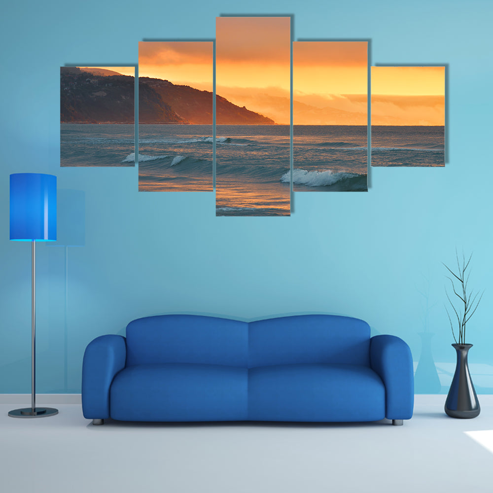 Golden Summer Sea Sunset Canvas Wall Art