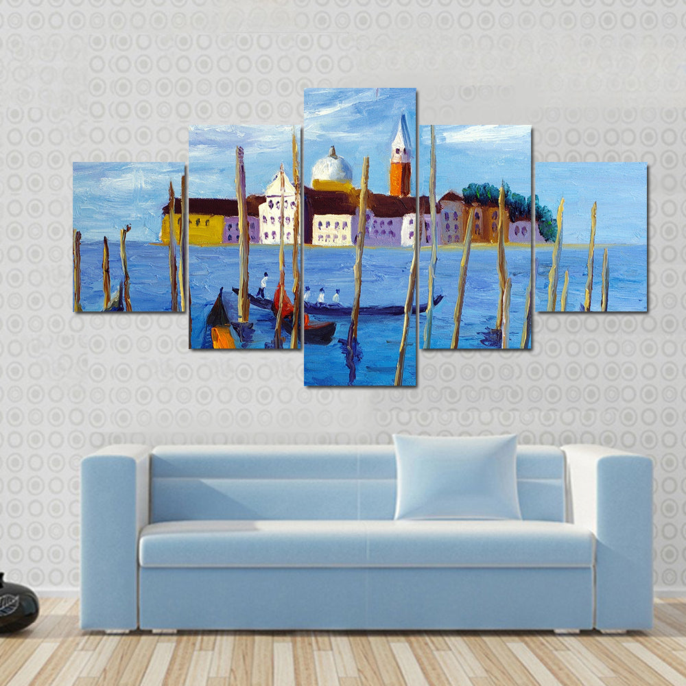 Venetian Gondolas Oil Painting Canvas Wall Art