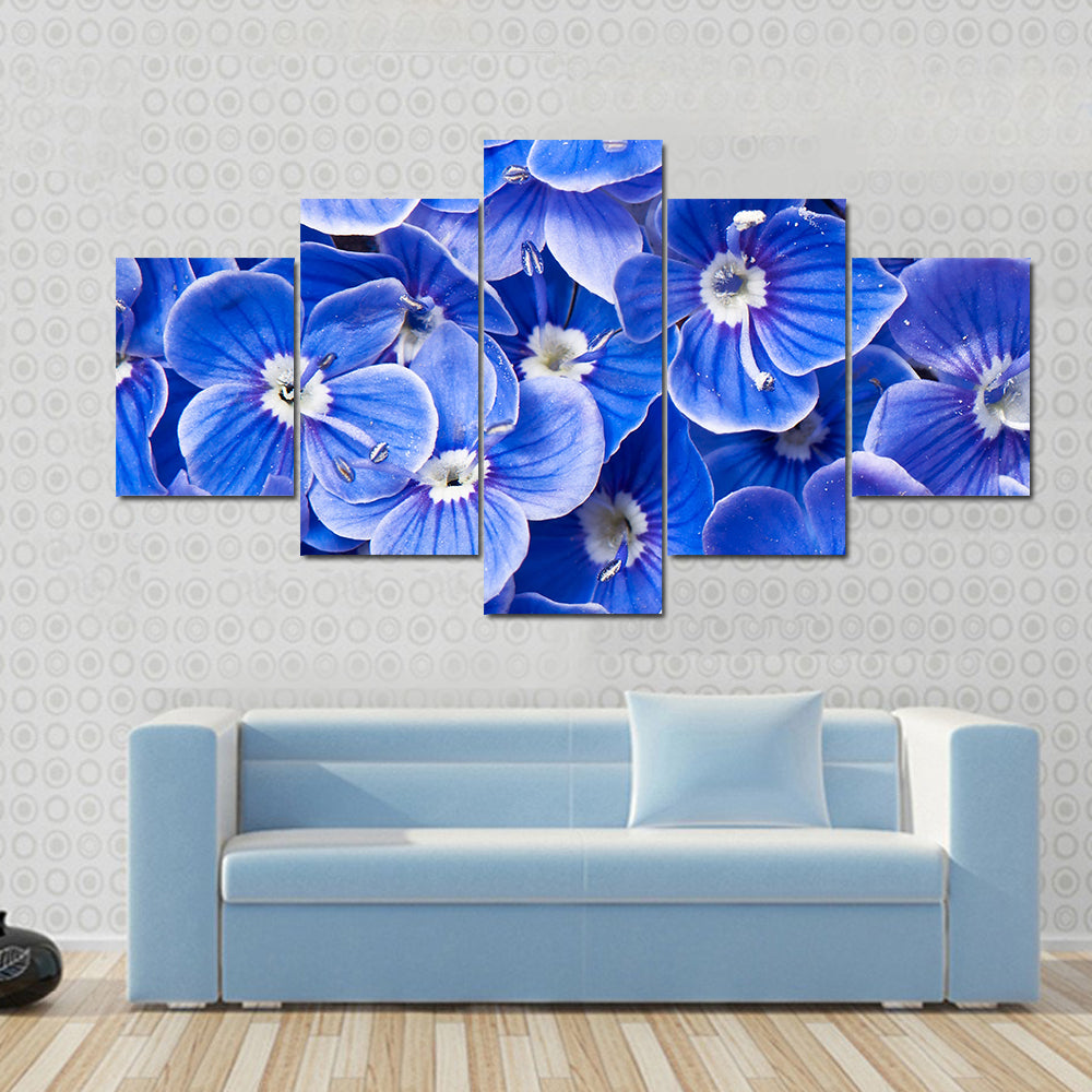 Blue Flowers Canvas Wall Art