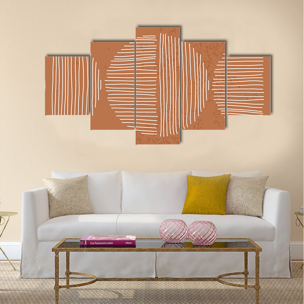 Minimalist Terracotta Geometric Circles Canvas Wall Art