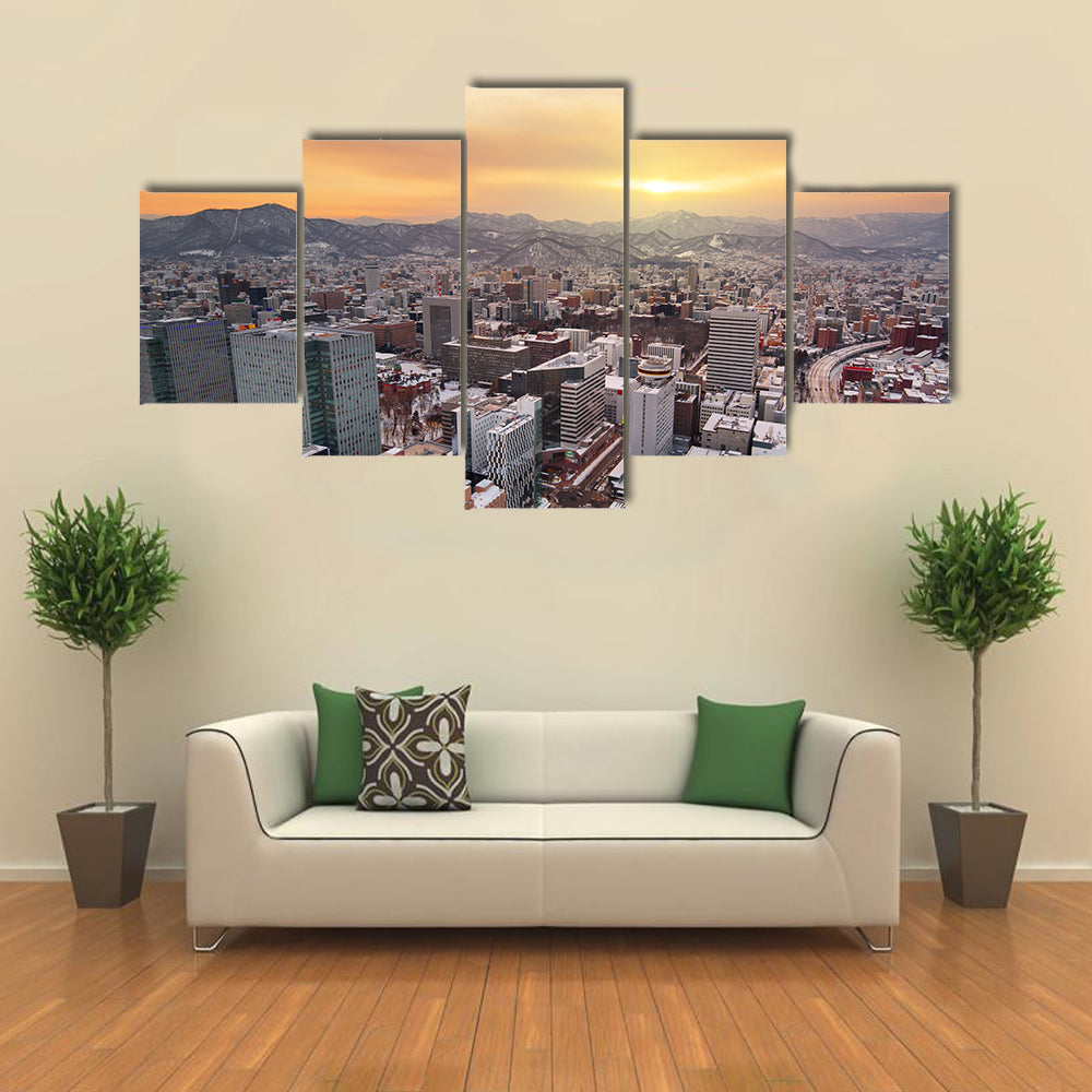 Sapporo Downtown Skyline In Hokkaido Japan Canvas Wall Art