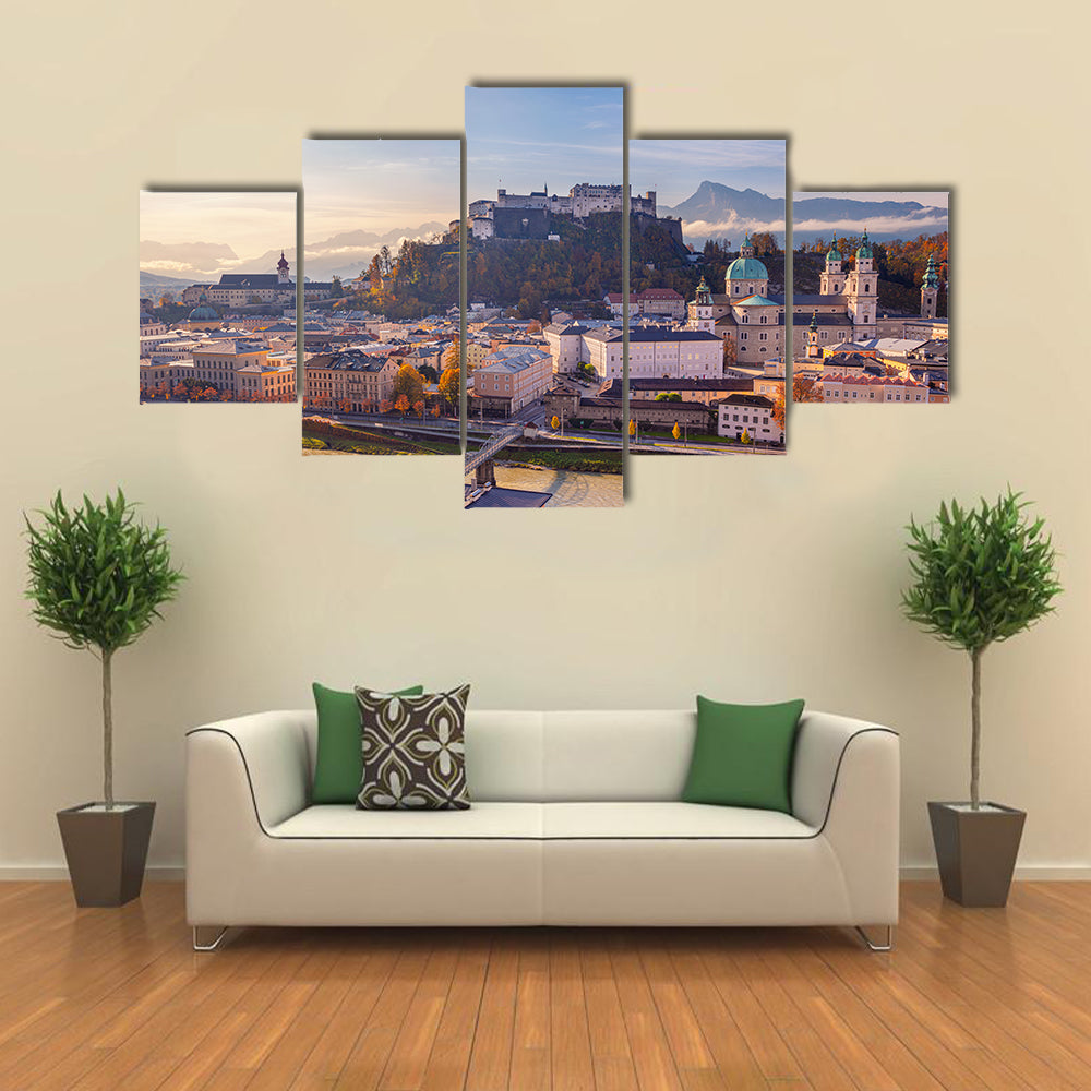 Salzburg Cityscape In Austria Canvas Wall Art