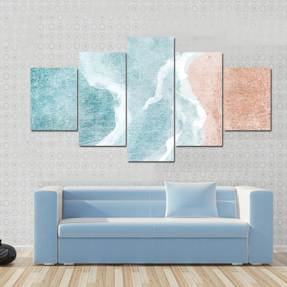 Boho Sea Beach With Waves Canvas Wall Art