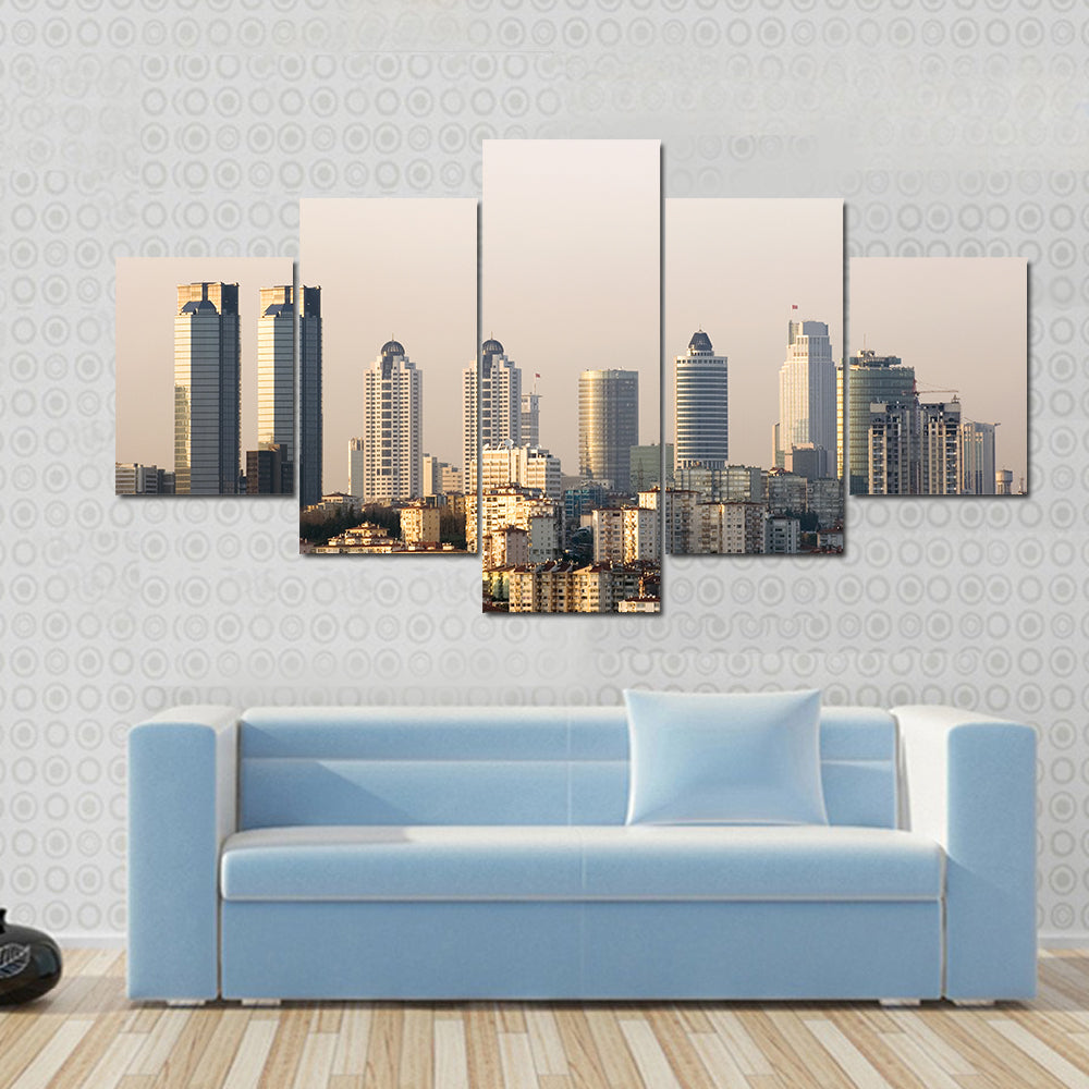 Zincirlikuyu Financial District In Istanbul Turkey Canvas Wall Art