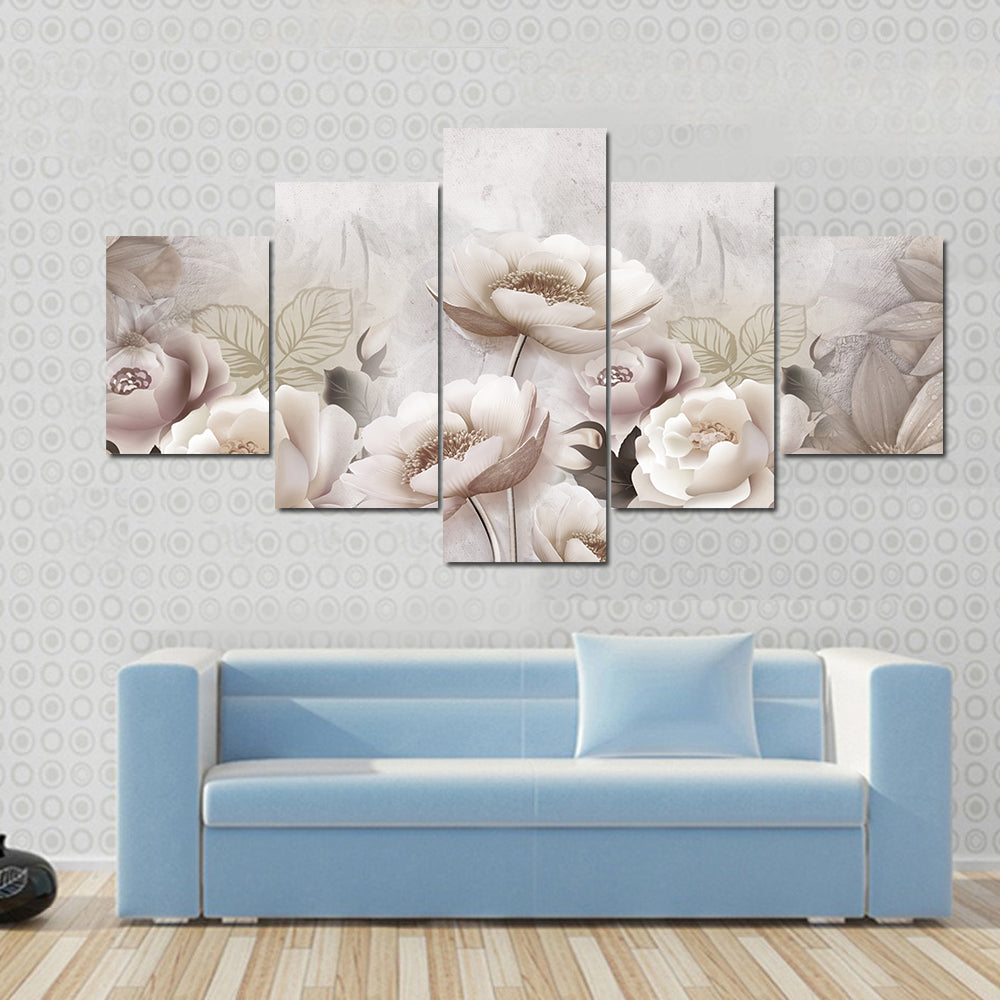 3D Decorative Flowers Canvas Wall Art