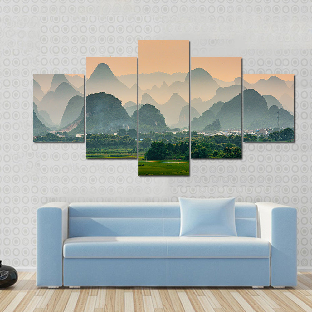 Karst Mountain In Guilin China Canvas Wall Art