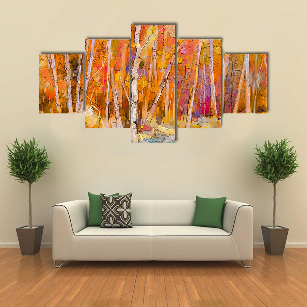 Colorful Aspen Trees Canvas Wall Art