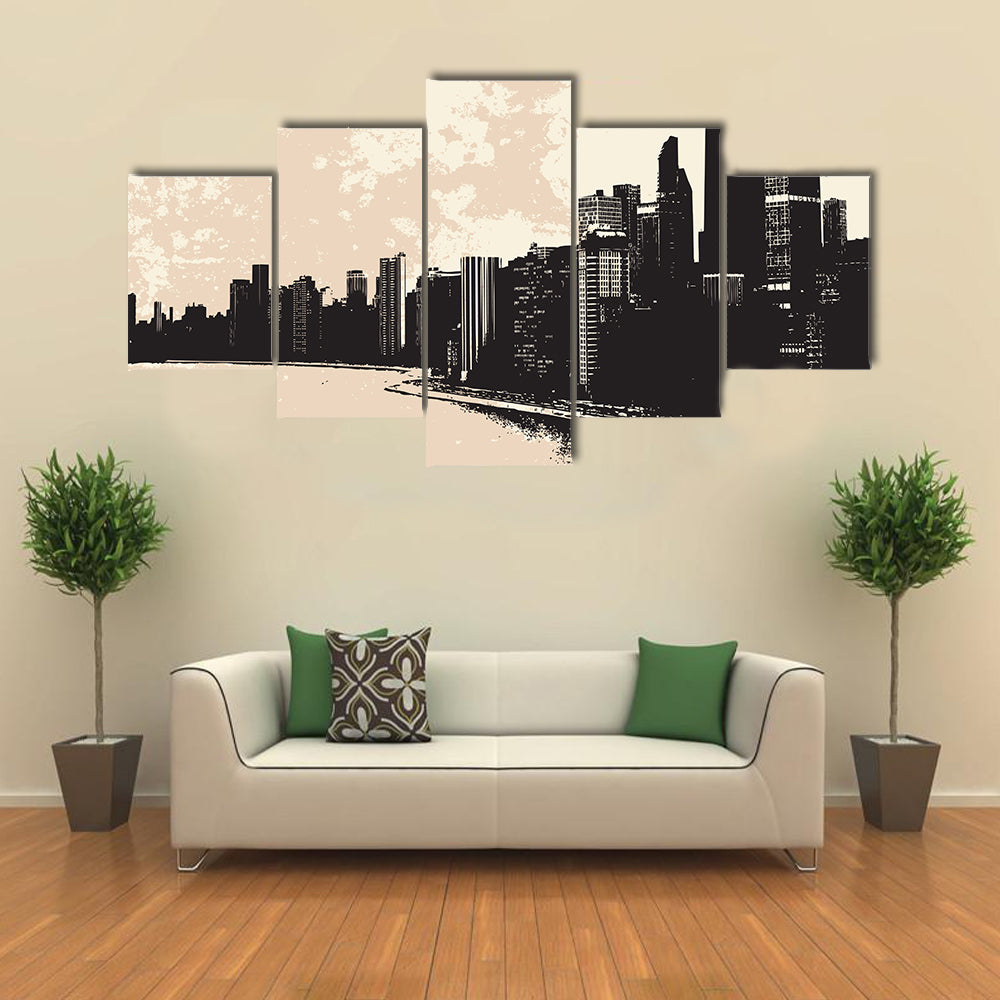 Chicago Skyline From Lake Michigan Canvas Wall Art