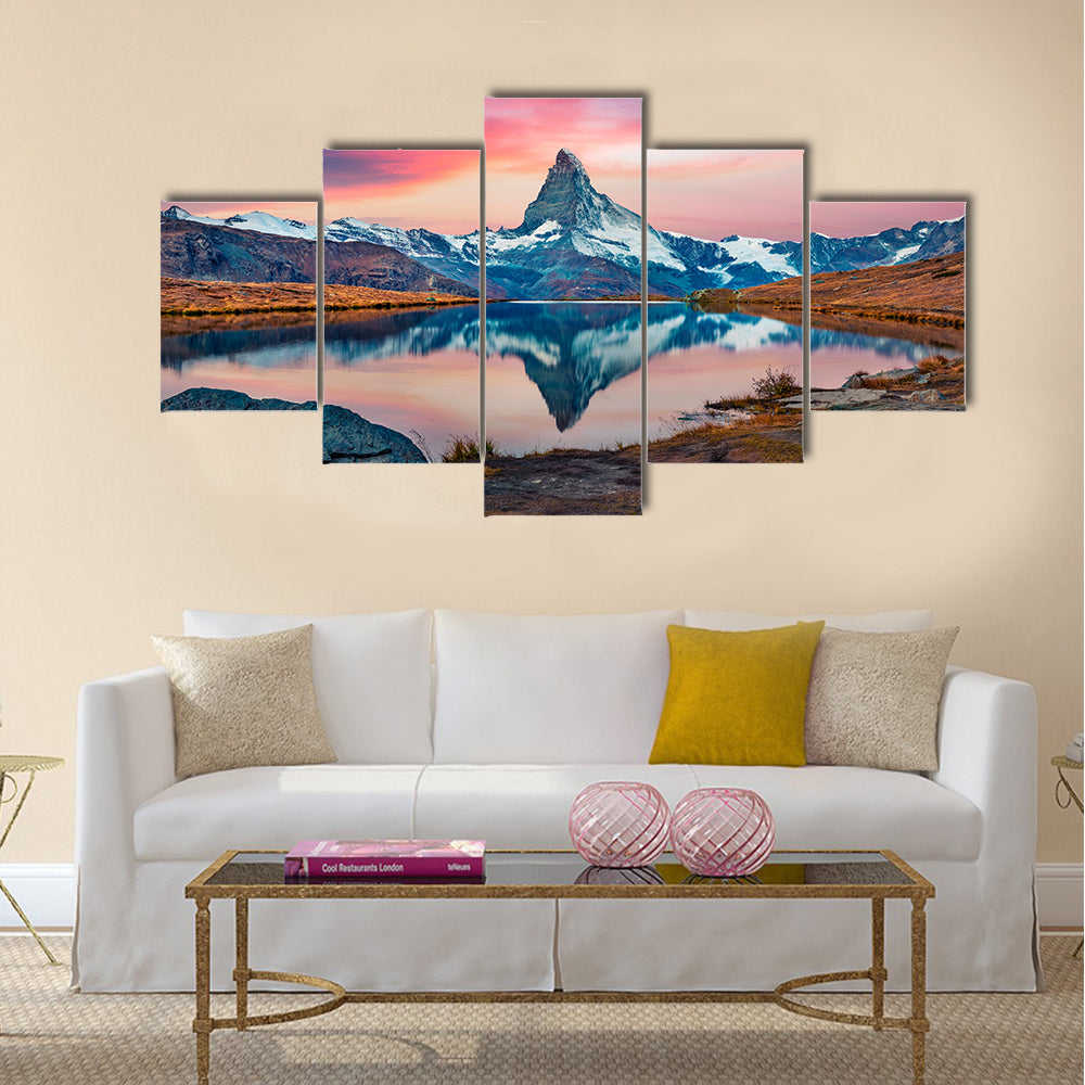 Stellisee Lake With Matterhorn Peak Canvas Wall Art