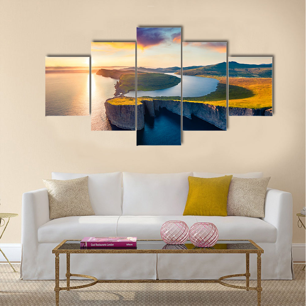 Sorvagsvatn Lake In Vagar Faroe Islands Canvas Wall Art