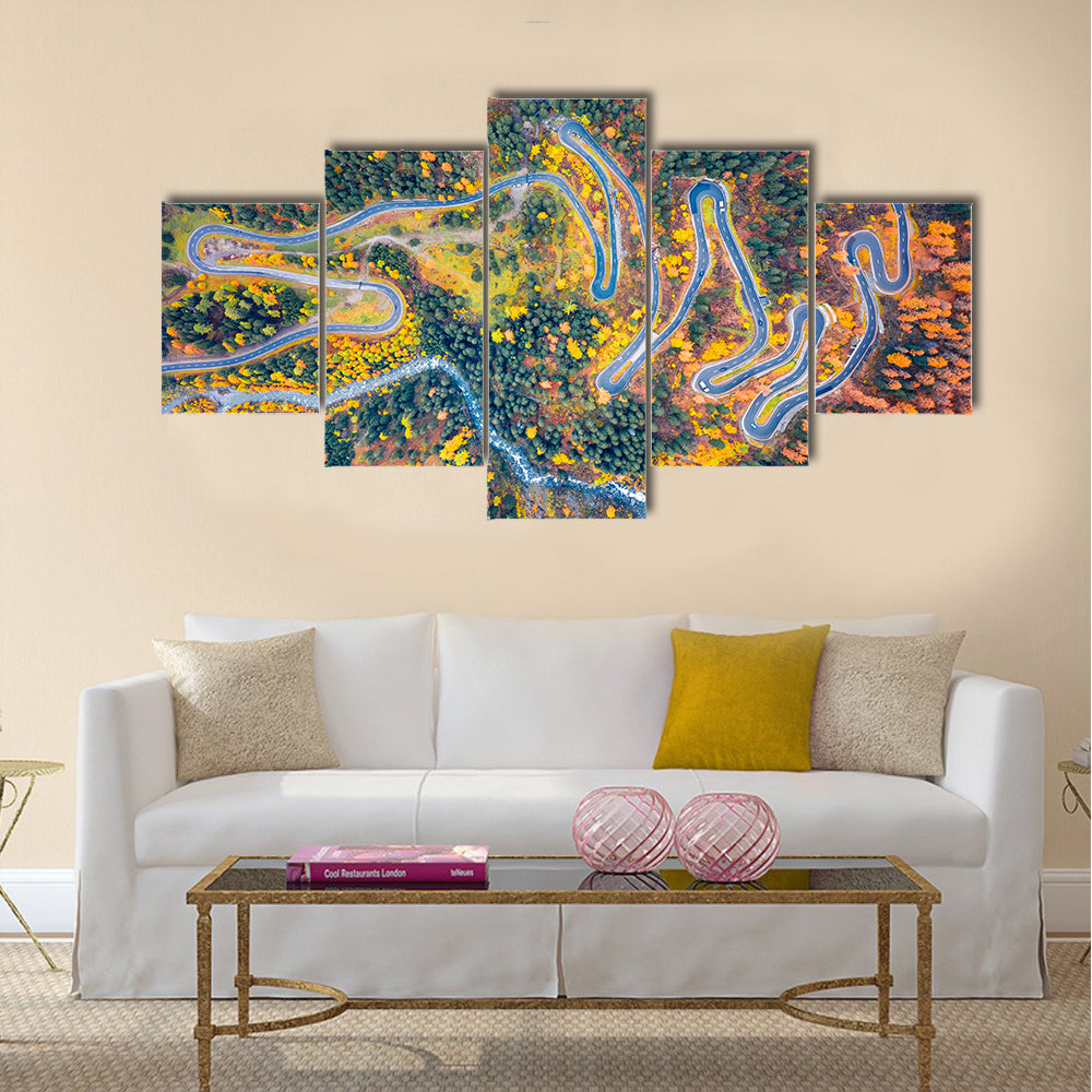 Aerial View Of Maloya Pass In Switzerland Canvas Wall Art