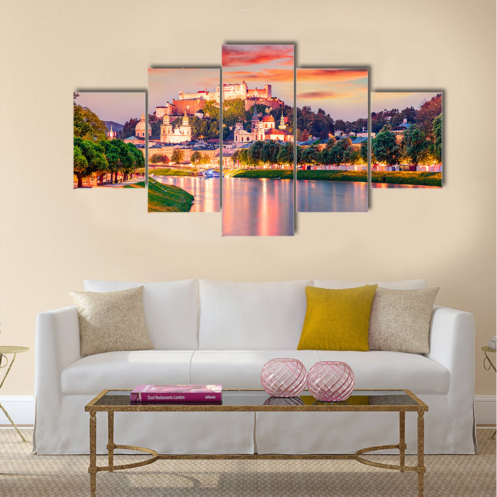 Old Town Of Salzburg In Austria Canvas Wall Art
