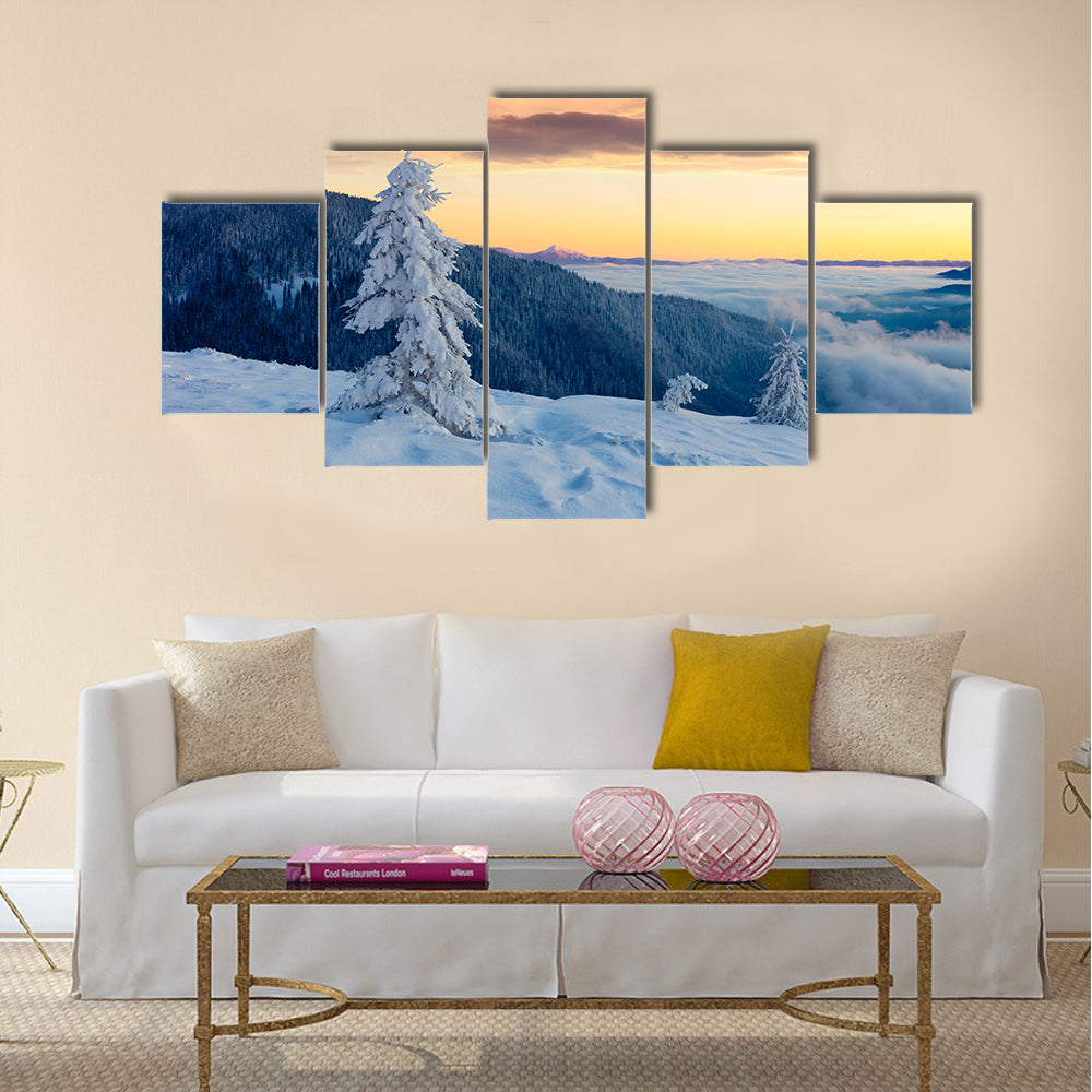 Majestic Snowy Carpathians In Ukraine Canvas Wall Art